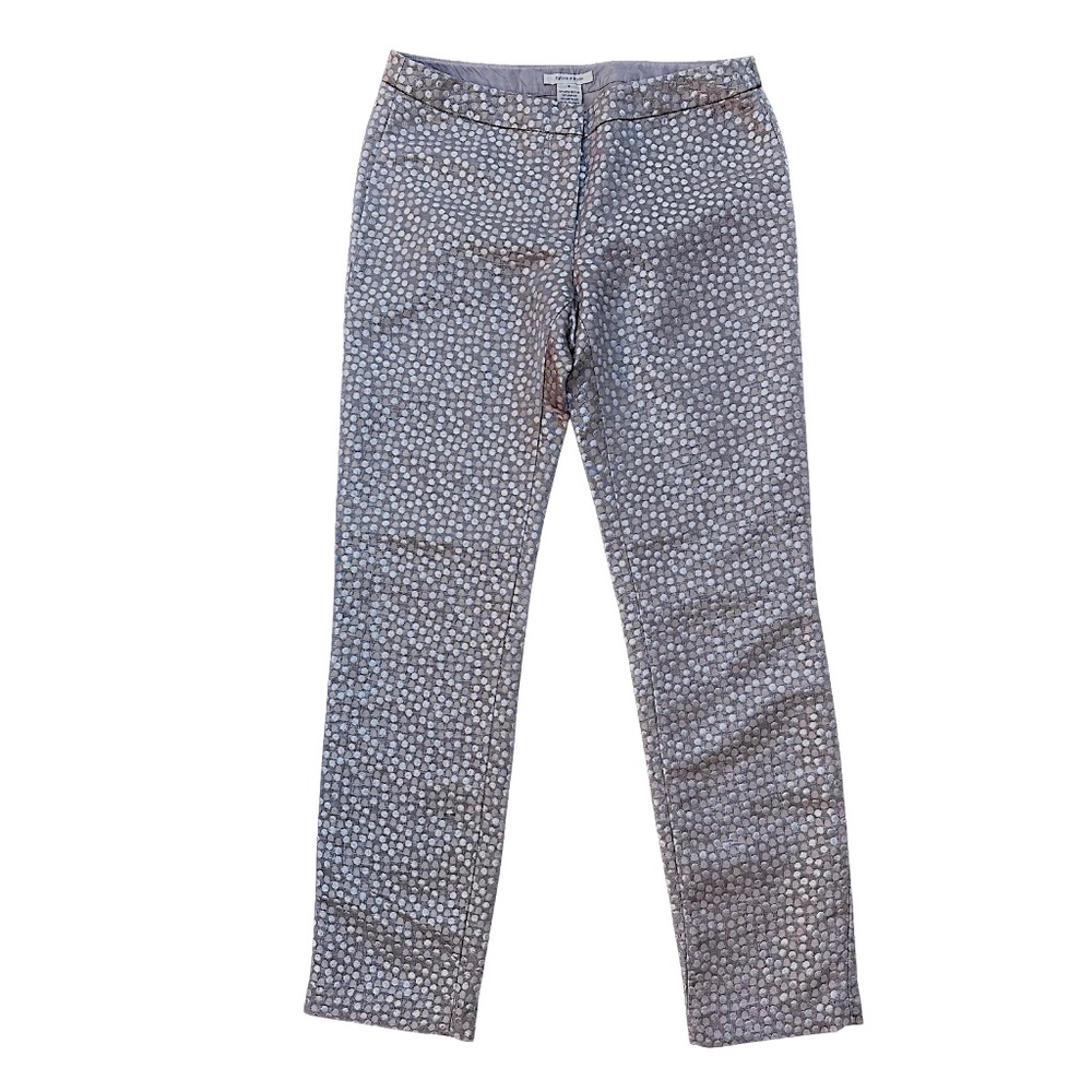 DYLAN & ROSE Women's Metallic Jacquard Pants Size 0 Polka Dot